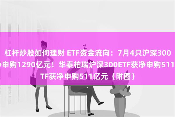 杠杆炒股如何理财 ETF资金流向：7月4只沪深300ETF获资金净申购1290亿元！华泰柏瑞沪深300ETF获净申购511亿元（附图）