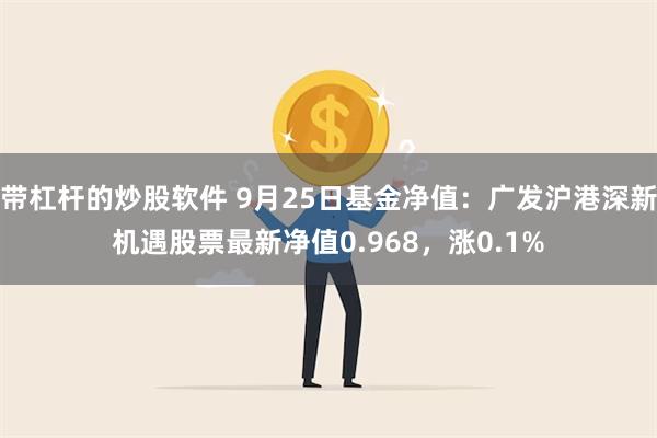 带杠杆的炒股软件 9月25日基金净值：广发沪港深新机遇股票最新净值0.968，涨0.1%