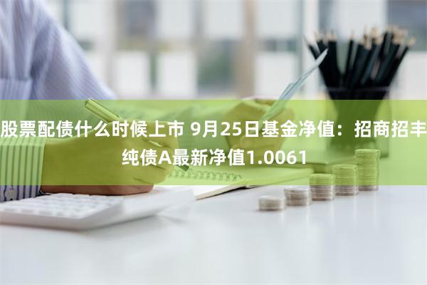 股票配债什么时候上市 9月25日基金净值：招商招丰纯债A最新净值1.0061