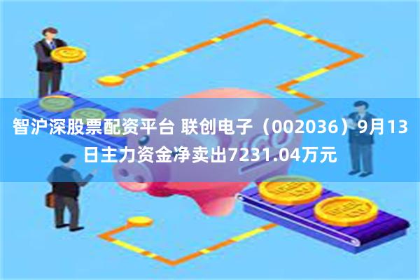 智沪深股票配资平台 联创电子（002036）9月13日主力资金净卖出7231.04万元