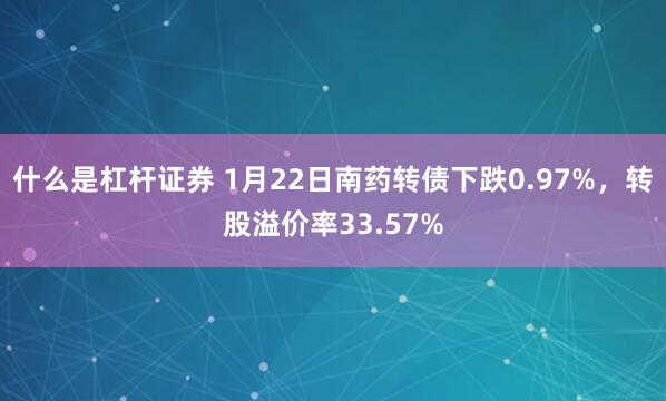 什么是杠杆证券 1月22日南药转债下跌0.97%，转股溢价率33.57%