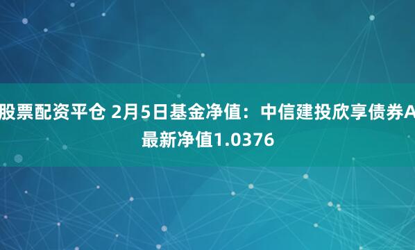 股票配资平仓 2月5日基金净值：中信建投欣享债券A最新净值1.0376