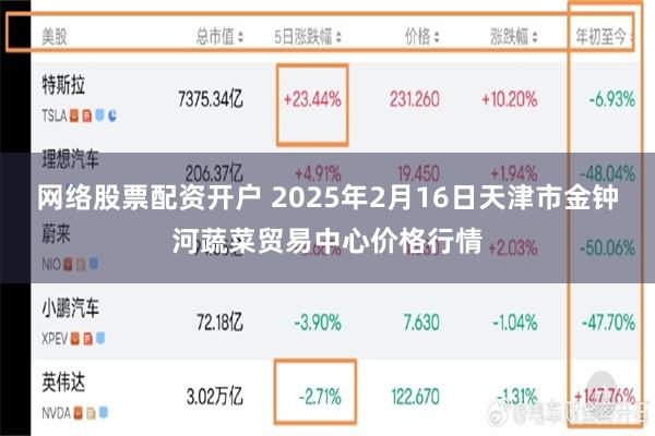 网络股票配资开户 2025年2月16日天津市金钟河蔬菜贸易中心价格行情